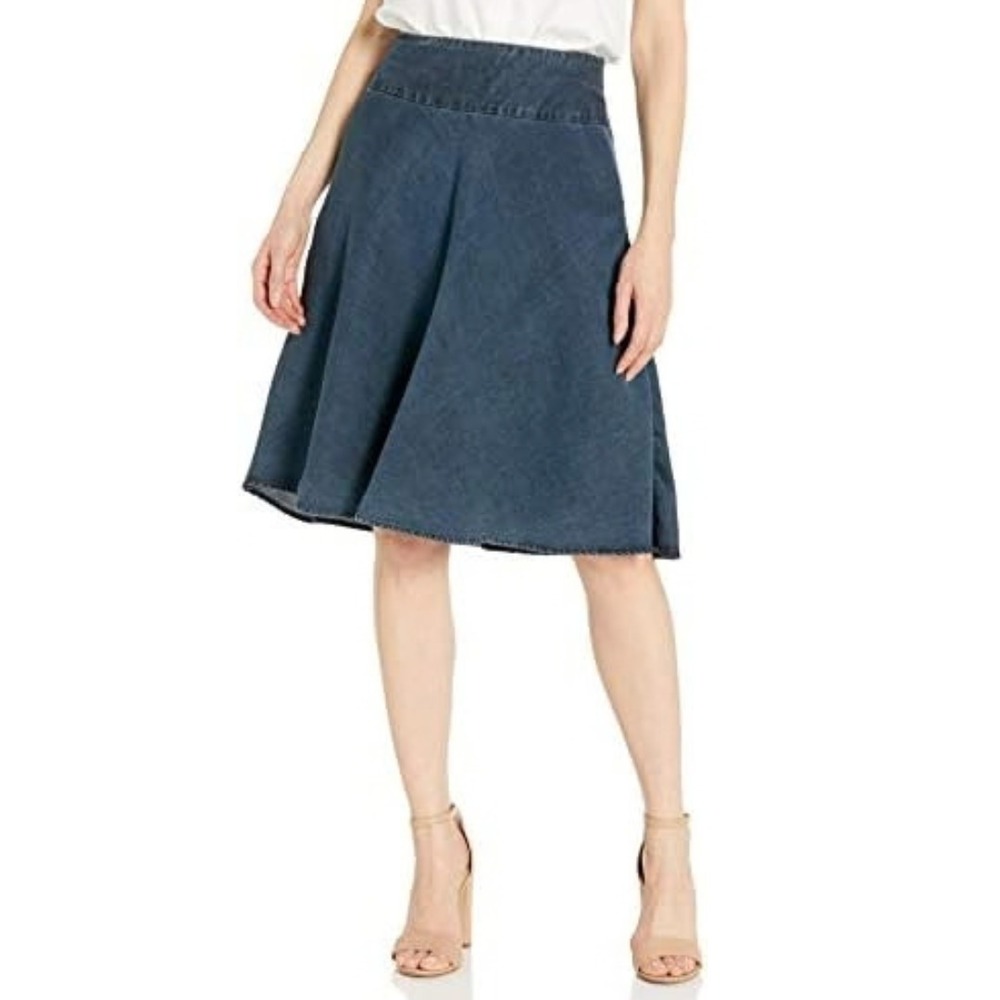 NIC+ZOE Denim Summer Fling Flirt Flare A-line Knee Length Skirt Size 2